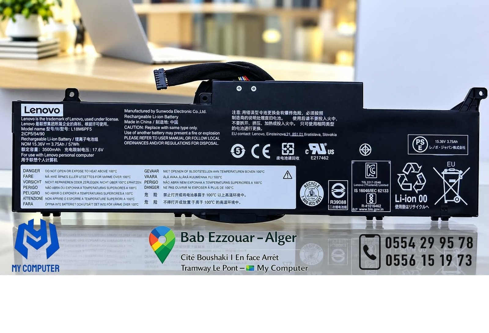 🔋 Batterie Lenovo Originale L18M6PF5 – 57Wh
