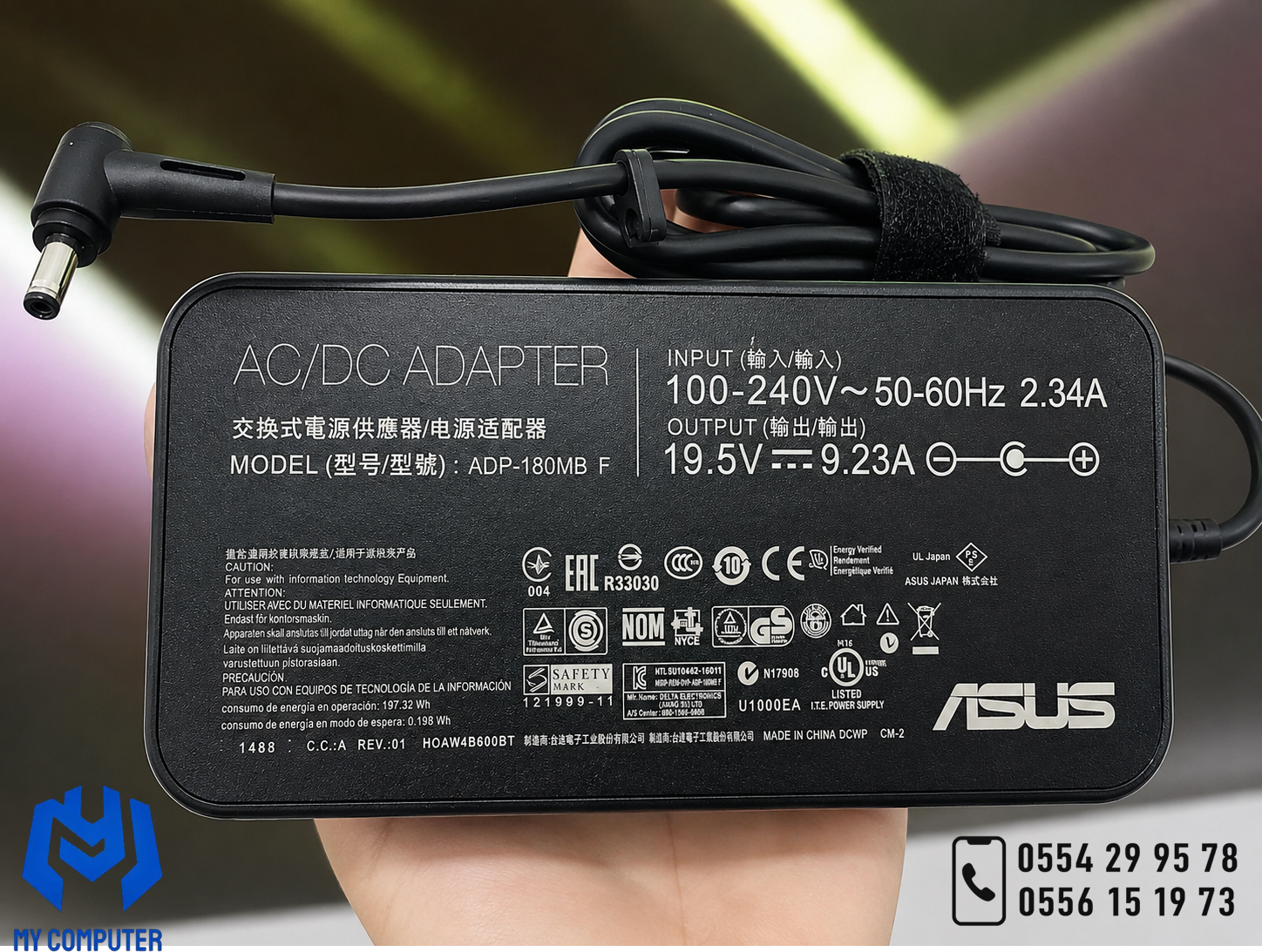🔥 CHARGEUR ASUS ORIGINAL 180W – 19.5V 9.23A 🔥 🔌 Connecteur : 6.3 × 3.0 mm
