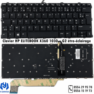⌨️ Clavier FRANÇAIS AZERTY Rétroéclairé pour HP EliteBook x360 1030 G2 / G3 / G4