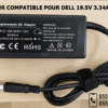 🔌 Chargeur Compatible pour Dell — 19.5V 3.34A 7.4×5.0mm
