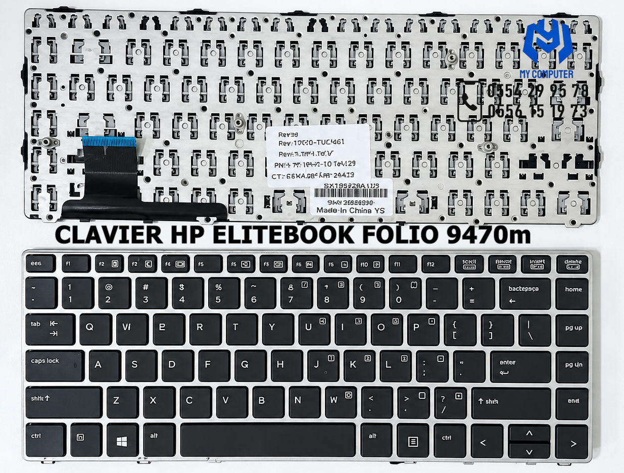 ⌨️ CLAVIER HP ELITEBOOK FOLIO 9470m / 9480m – AZERTY FRANÇAIS 🇫🇷